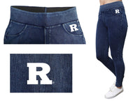 Rutgers State University Scarlet Knights Vive La Fete Game Day Collegiate Logo on Faux Pocket Women Red Jeggings