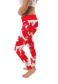 Rutgers State University Scarlet Knights Vive La Fete Paint Brush Logo on Waist Women Red Yoga Leggings