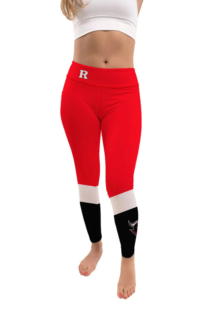 Rutgers Scarlet Knights Vive La Fete Game Day Collegiate Ankle Color Block Women Red Black Yoga Leggings Vive La Fête - Online Apparel Store
