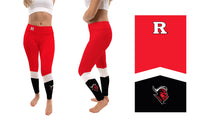 Rutgers Scarlet Knights Vive La Fete Game Day Collegiate Ankle Color Block Women Red Black Yoga Leggings