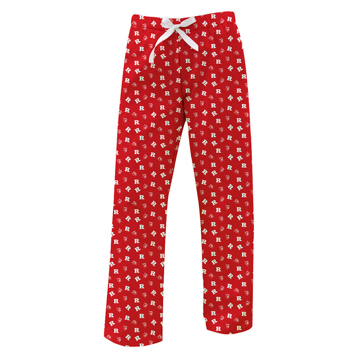 Rutgers State University Scarlet Knights Vive La Fete Game Day All Over Logo Womens Lounge Pants