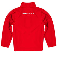 Rutgers Scarlet Knights Vive La Fete Logo and Mascot Name Womens Red Quarter Zip Pullover
