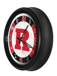 Rutgers Scarlet Knights Logo LED Clock | LED Outdoor Clock Holland Game Room