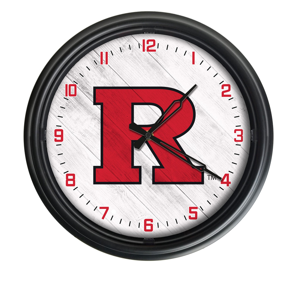 Rutgers Scarlet Knights Logo LED Clock | LED Outdoor Clock  Clocks & Thermometers