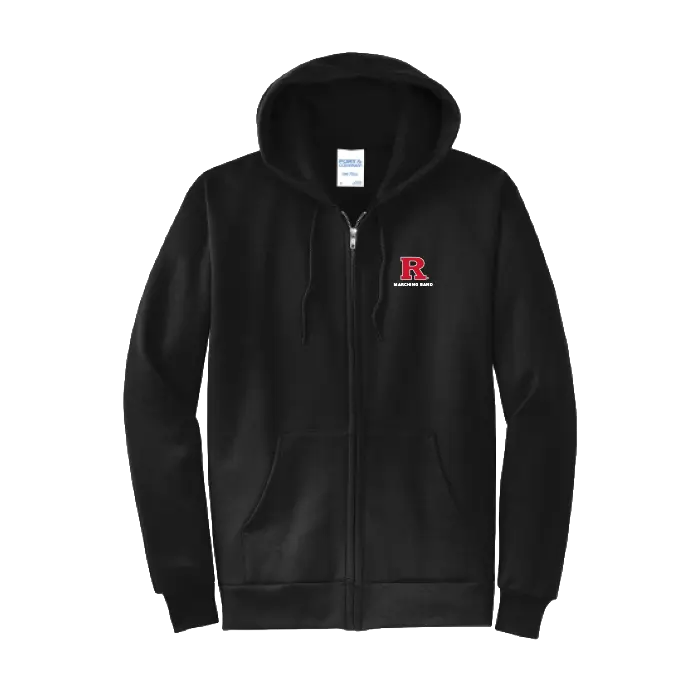 Marching Band Port & Co Core Fleece Full-Zip Hooded Sweatshirt Rutgers Marching Band