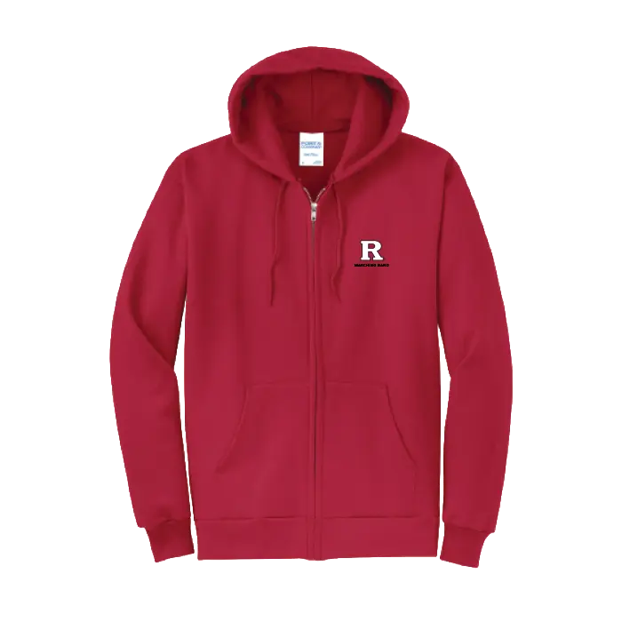 Marching Band Port & Co Core Fleece Full-Zip Hooded Sweatshirt Rutgers Marching Band