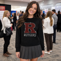 Rutgers University Block R Rutgers Black Crewneck Sweater  Sweater