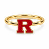 Rutgers Logo Gold and Enamel Stack Ring 