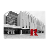 Rutgers Scarlet Knights - Athletic Performance Center B&W with Scarlet R
