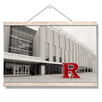 Rutgers Scarlet Knights - Athletic Performance Center B&W with Scarlet R