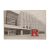 Rutgers Scarlet Knights - Athletic Performance Center B&W with Scarlet R