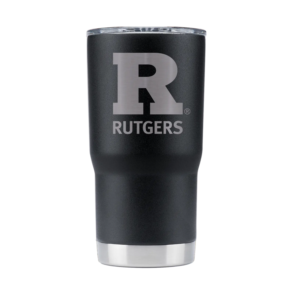 Rutgers 20oz Laser Etched Tumbler Black GameTime Sidekicks