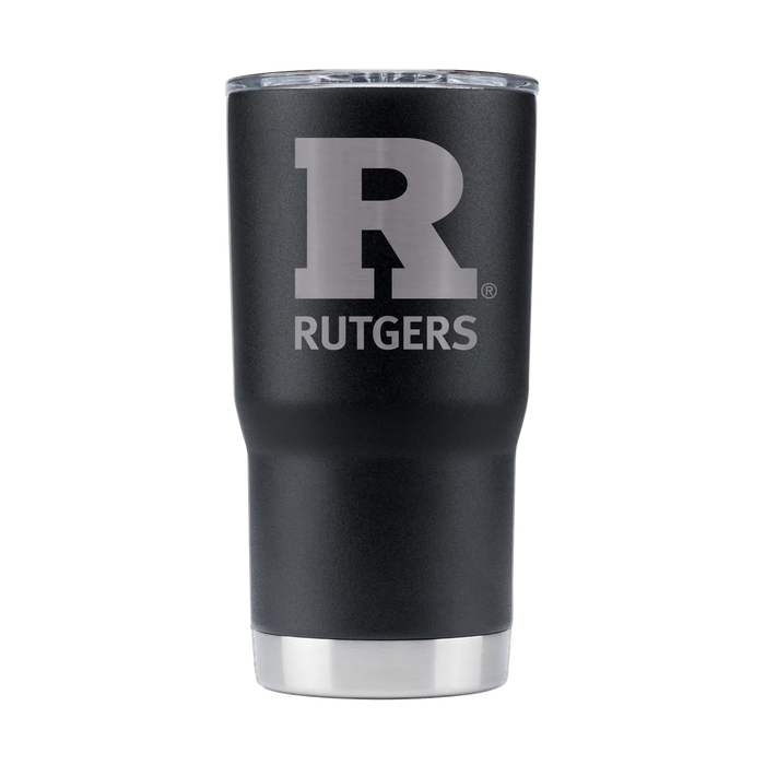 Rutgers 20oz Laser Etched Tumbler Black GameTime Sidekicks