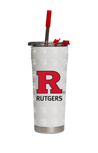 Rutgers Straw Tumbler ProGloss White GameTime Sidekicks