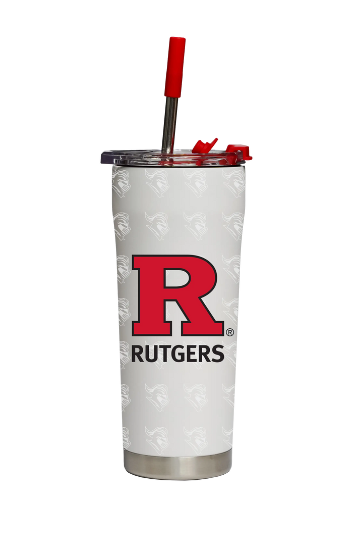 Rutgers Straw Tumbler ProGloss White GameTime Sidekicks