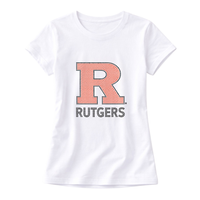 Rutgers University Block R Rutgers White Crewneck T-Shirt  T-Shirt