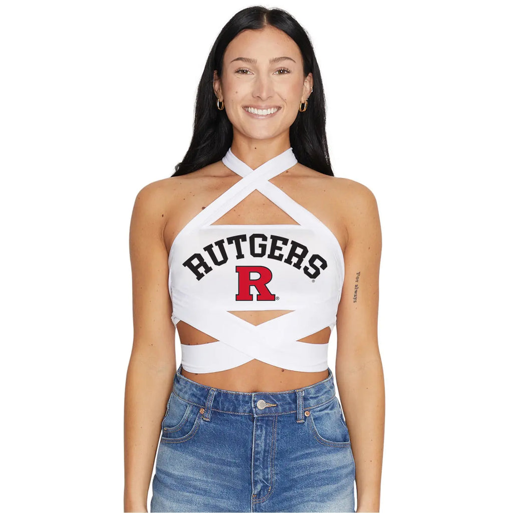 Rutgers White Multi Way Bandeau Top lojobands