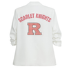 Rutgers University Scarlet Knights Block R White Ruched Blazer  Blazer