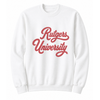 Rutgers University Script White Crewneck Sweatshirt  Sweatshirt