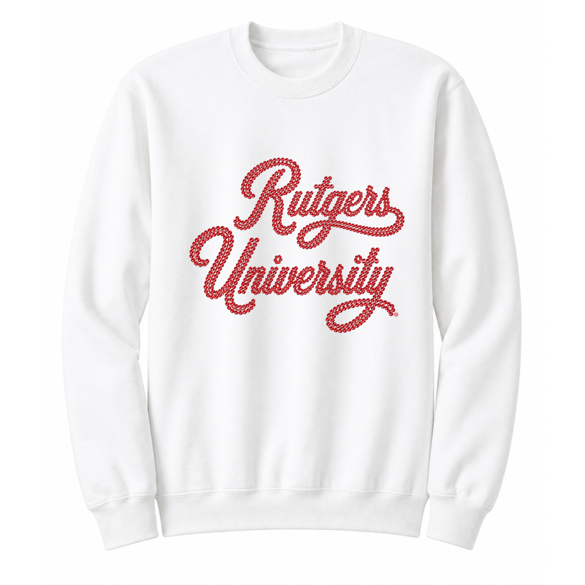 Rutgers University Script White Crewneck Sweatshirt  Sweatshirt