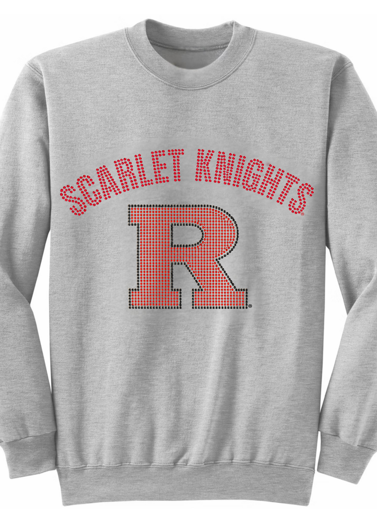 Rutgers University Scarlet Knights Block R Gray Crewneck Sweatshirt  Sweatshirt