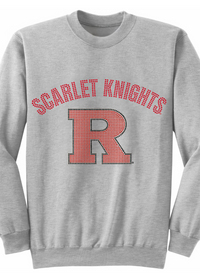 Rutgers University Scarlet Knights Block R Gray Crewneck Sweatshirt  Sweatshirt