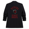 Rutgers University Scarlet Knights Knight Head Black Ruched Sleeve Blazer  Blazer