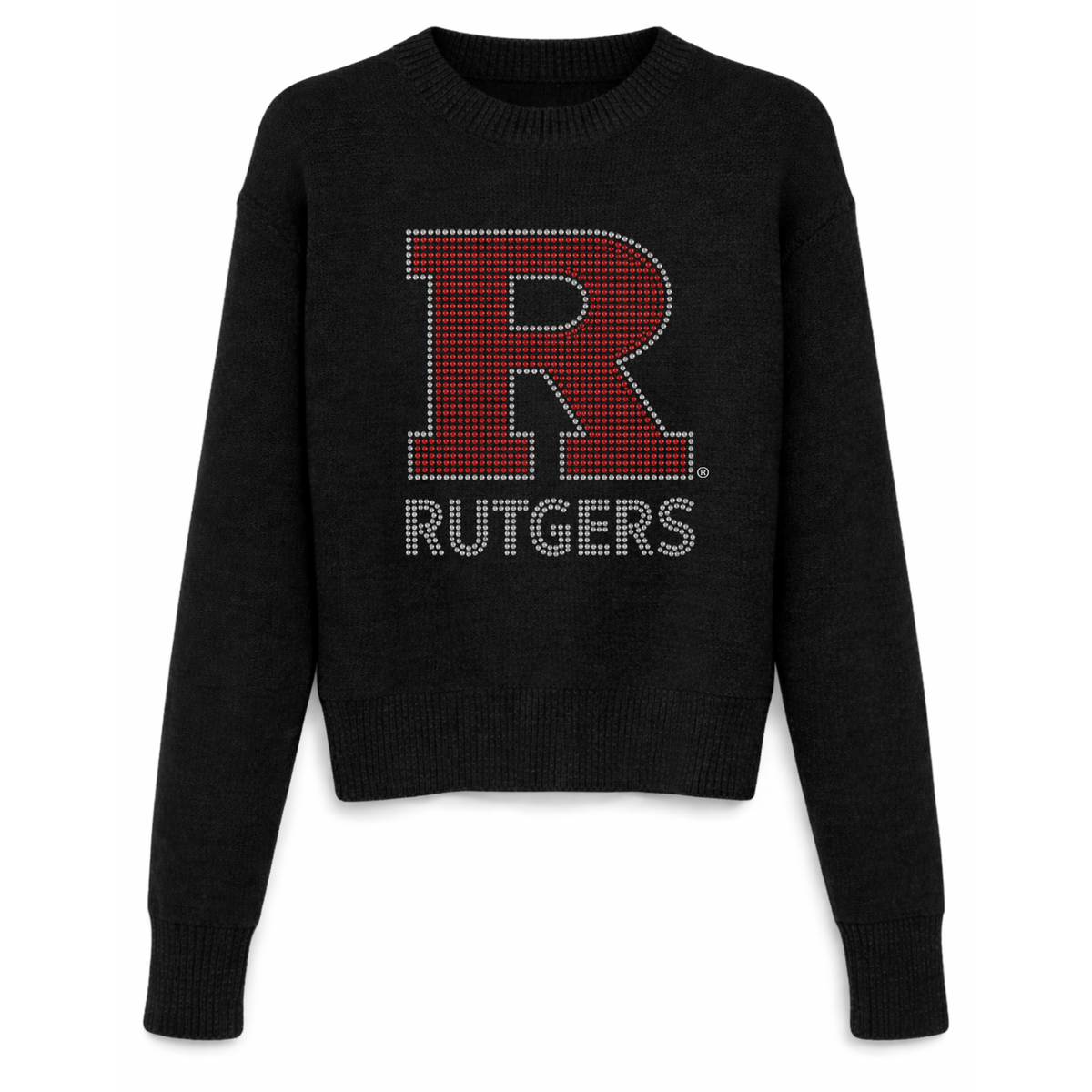 Rutgers University Block R Rutgers Black Crewneck Sweater  Sweater