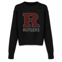 Rutgers University Block R Rutgers Black Crewneck Sweater  Sweater