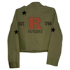 Rutgers University Block R Est. 1766 Army Green Shacket  Shacket