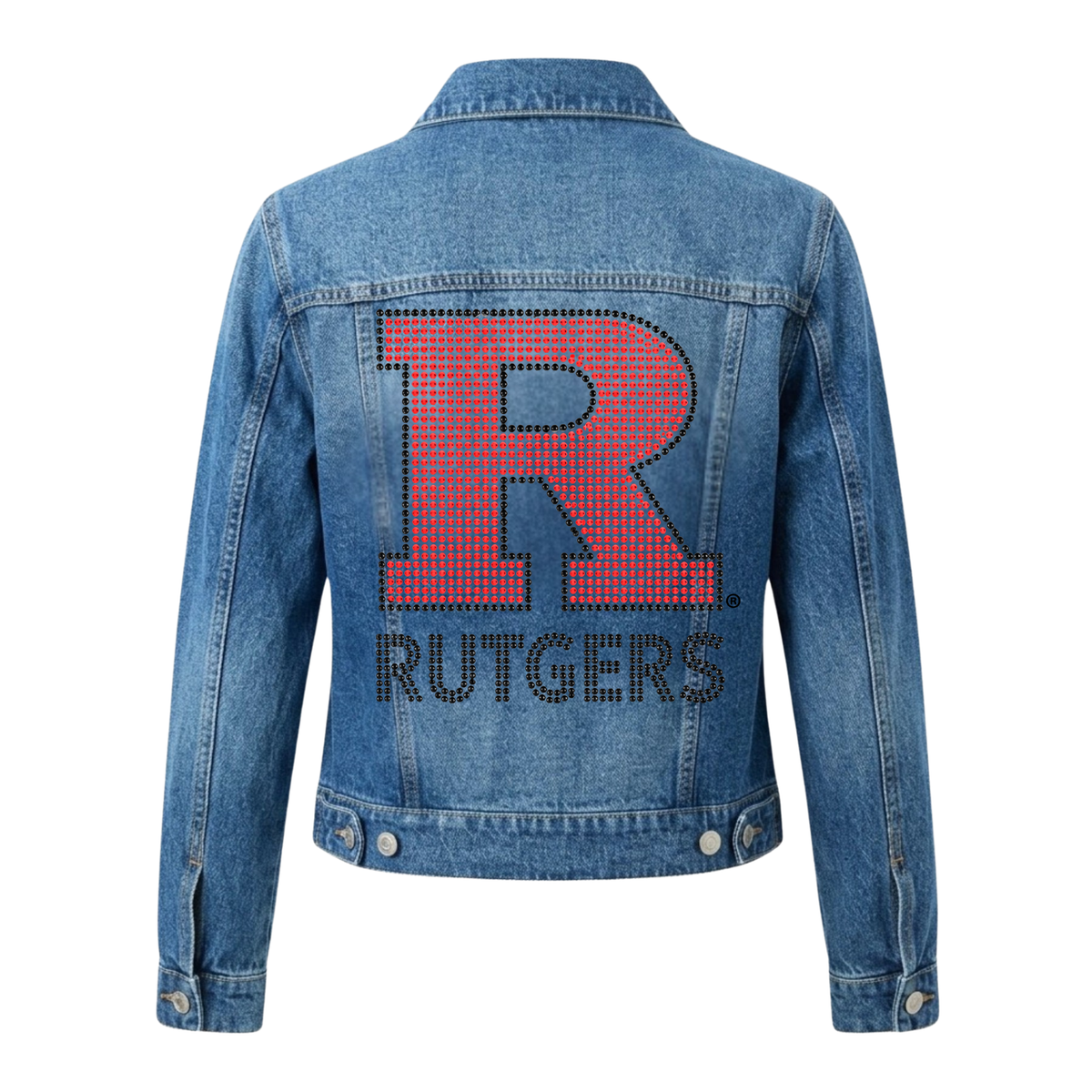Rutgers University Block R Rutgers Blue Denim Jacket  Denim