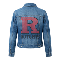 Rutgers University Block R Rutgers Blue Denim Jacket  Denim