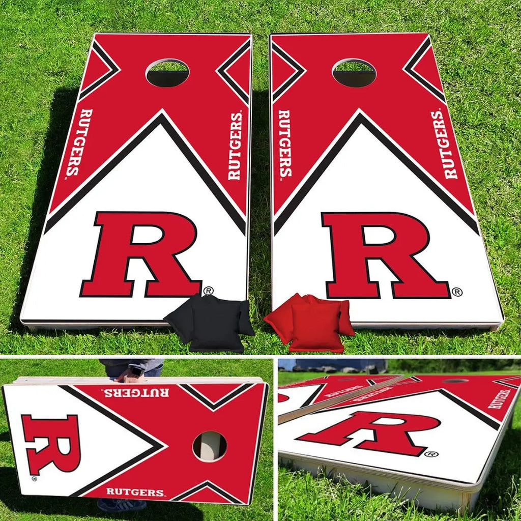 Rutgers Scarlet Knights Pro Cornhole Bean Bag Toss Game 24x48 with 8 Regulation 16oz Bags Baggo Inc