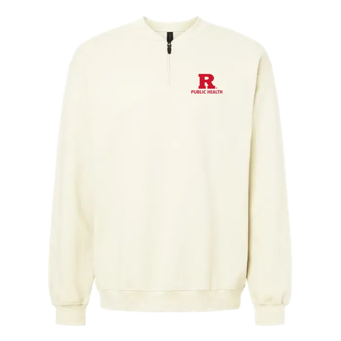 Public Health Unisex Softstyle Midweight 1/4 Zip Sweatshirt Rutgers Public Health