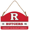 Rutgers Scarlet Knights Flat Wood Sign with Hanging String - Officially Licensed Collegiate Product R & R INC.