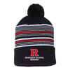 Newark Graduate School 12" Striped Pom-Pom Cuffed Beanie Rutgers Newark Graduate School