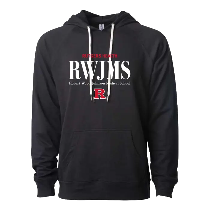 RWJMS Lightweight Loopback Terry Hooded Sweatshirt Robert Wood Johnson Medical School