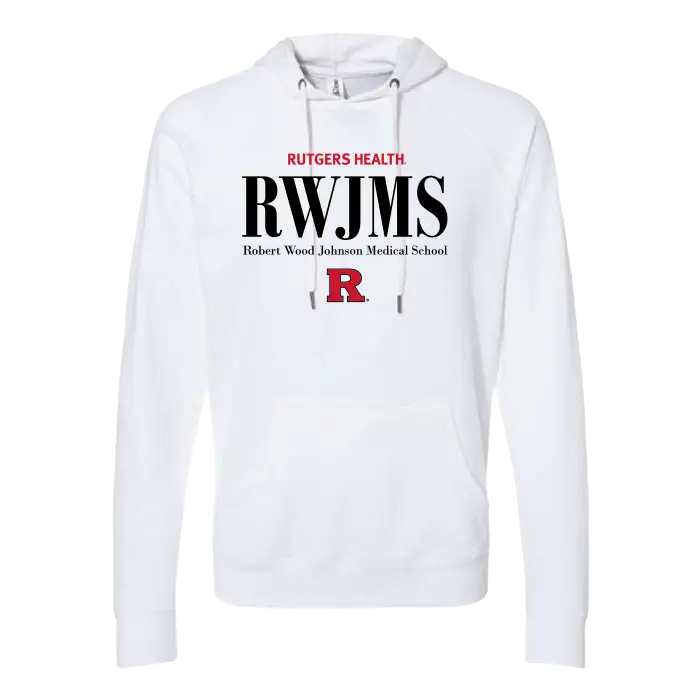 RWJMS Lightweight Loopback Terry Hooded Sweatshirt Robert Wood Johnson Medical School