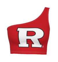 Top rojo de un solo hombro de Rutgers