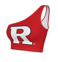 Top rojo de un solo hombro de Rutgers