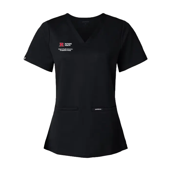 OTD Women's Cesi UltraSOFT­ Scrub V-Neck Top Rutgers OTD