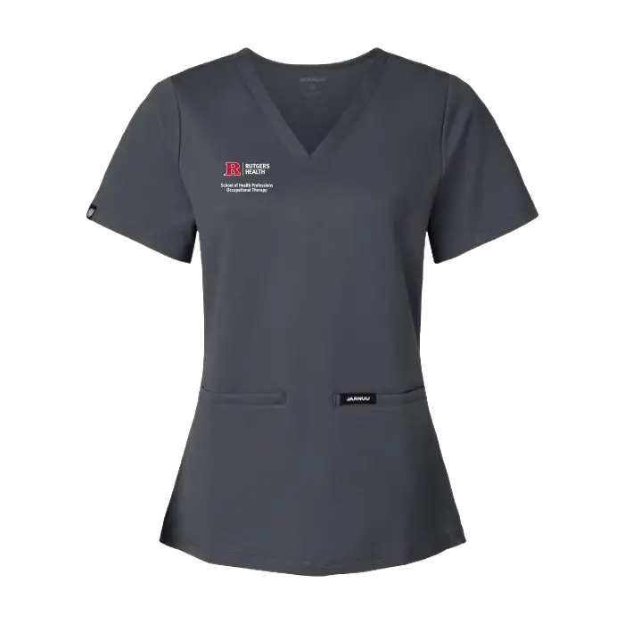OTD Women's Cesi UltraSOFT­ Scrub V-Neck Top Rutgers OTD