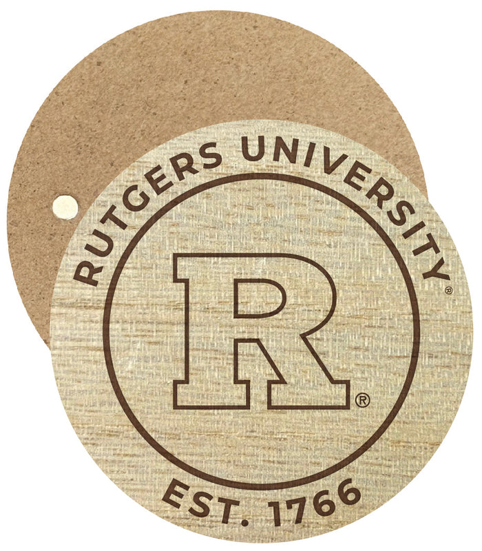 Rutgers Scarlet Knights Engraved Round Wooden 2.5" Fridge Magnet Officially Licensed Collegiate Product