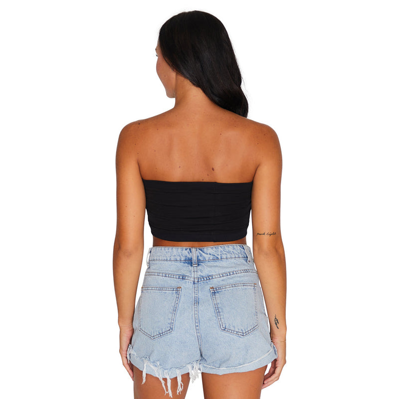 Rutgers Black Bandeau Top