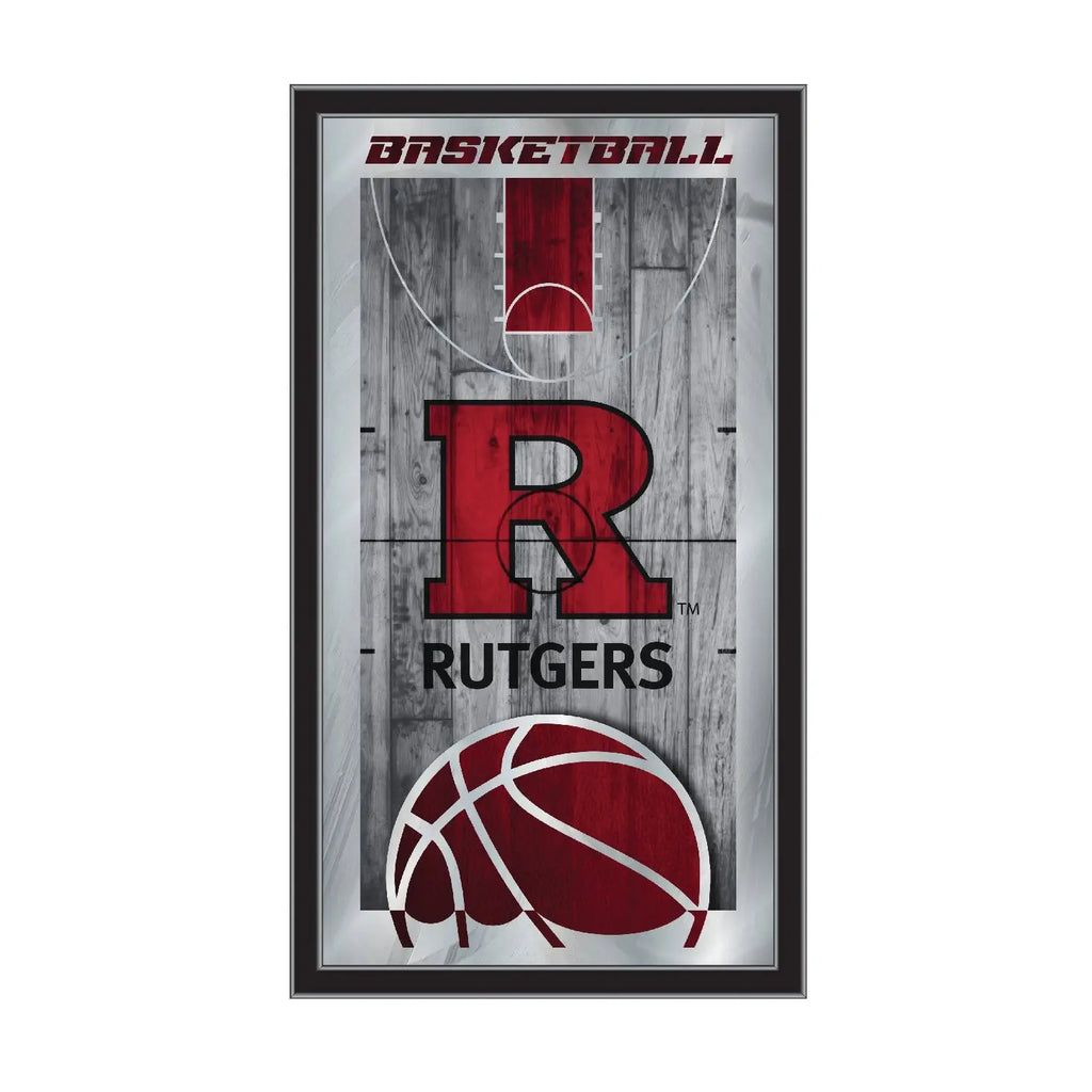 Rutgers Scarlet Knights Logo Basketball Mirror Holland Game Room