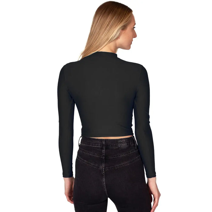 Rutgers Black Mock Neck Top lojobands