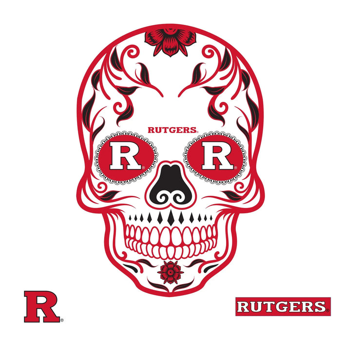 Rutgers Scarlet Knights - RealBig Sugar Skull Collection - Official NCAA - Reusable Vinyl Wall Decals Fathead