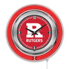 15" Rutgers Scarlet Knights Neon Clock Holland Game Room