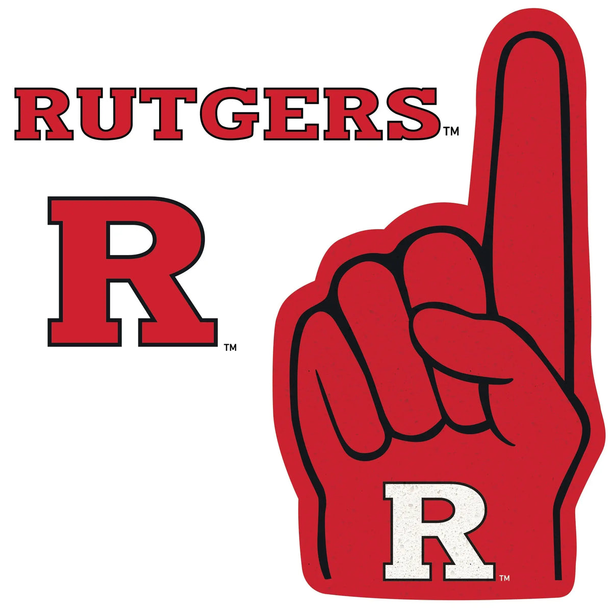 Rutgers Scarlet Knights - RealBig Foam Finger Collection - Official NCAA - Reusable Vinyl Wall Decals Fathead