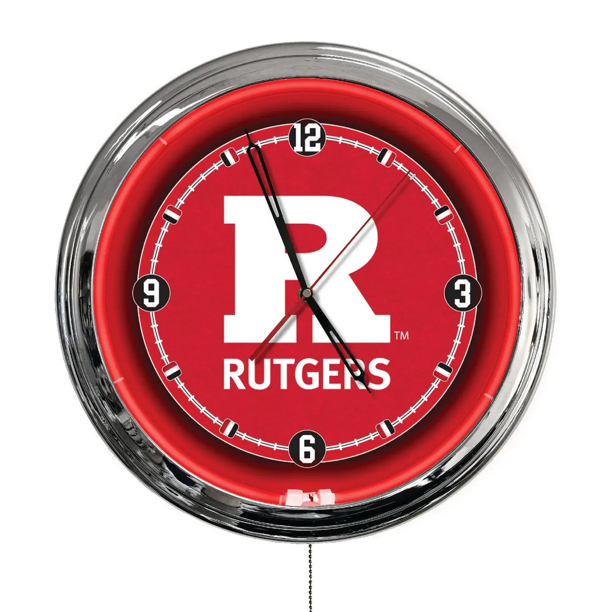 Rutgers 16" Multi Color LED Wall Clock Holland Game Room